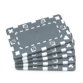 Brybelly 5 Rectangular Poker Chips - European Style Plaque (Gray)