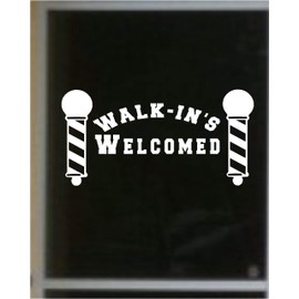 Large BARBER SHOP Walk-Ins Welcome Business Advertisement Business Walk ins Welcome Outdoor window sticker