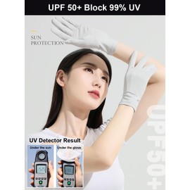 Ultra Thin Full Finger UV Protection Gloves Driving Gloves for Women, Ice Silk UV Gloves Summer Gloves Sun Gloves Sun Protection Gloves, UV Light Gloves Women Cycling Gloves for Women (White)