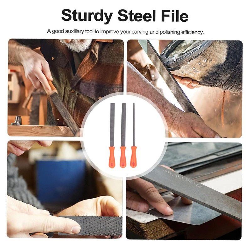 Wood Rasp File Set for 3Pcs Alloy Semi Round Woodworking