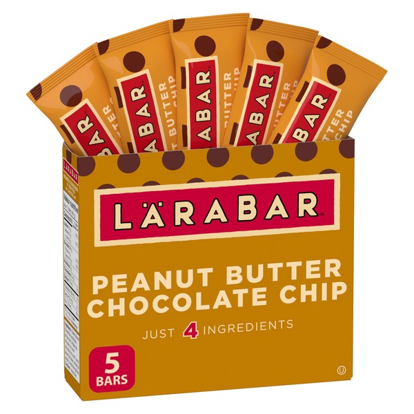 Larabar Gluten Free Peanut Butter Chocolate Chip Fruit and Nut Energy Bar, 5-Count, 225 Gram