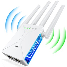 WiFi Extender Signal Booster for Home: Internet Repeater Long Range Covers Up to 50+ Devices and 9998 Sq.ft (White, L)