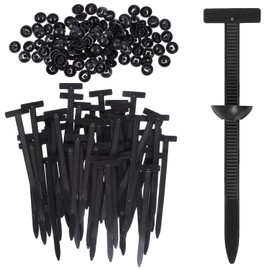 100Pcs Nylon Universal Cable Tie Buckle,Upgrade Self Locking Zip Tie Clips,Plastic Fastener Cable Ties,UV Resistant Black Cables Ties for Bumpers Fenders Trunk Linings and Underbody Panels