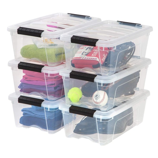 IRIS IRIS USA 13 Qt Stackable Plastic Storage Bins with