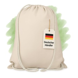 Cotton Gym Bag, 38 x 46 cm, Oeko-Tex® 100 Certified, Sports Bag with Drawstring, Sustainable Cotton Bag for Sports, School, Festivals & Leisure, Unisex, Washable & Can be Painted