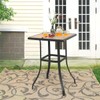 PHI VILLA Patio Bar Table, Outdoor Bar Height Bistro Table