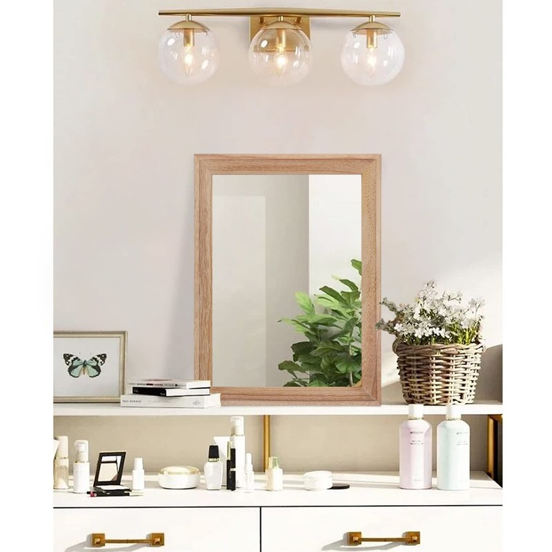 AAZZKANG Rustic Mirrors for Wall Rectangle Wooden Frame Hanging Mirror