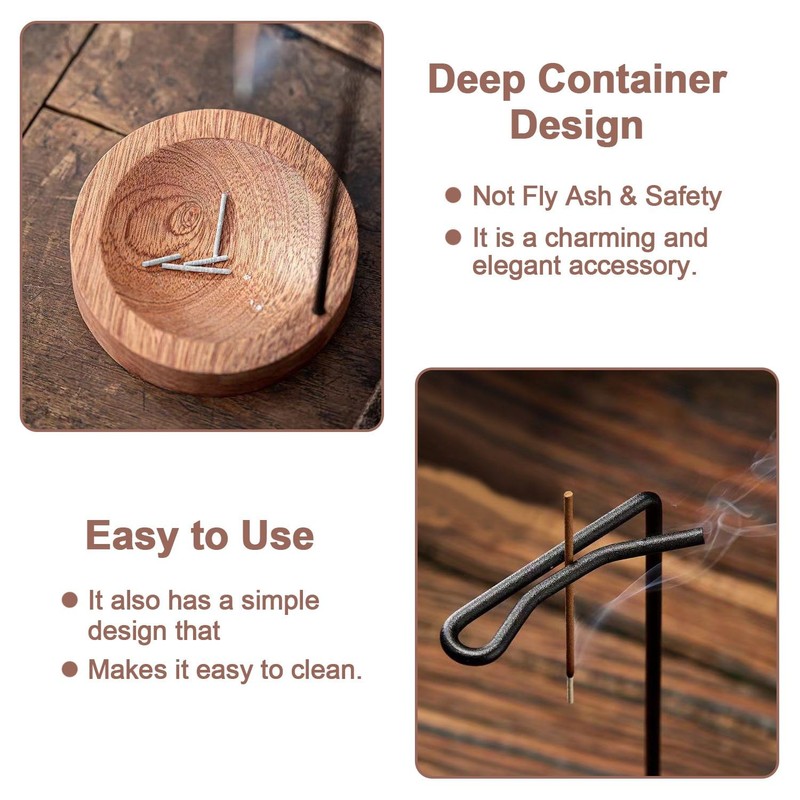 Wooden Incense Holders Upside Down Incense Burner ash Catcher Incense