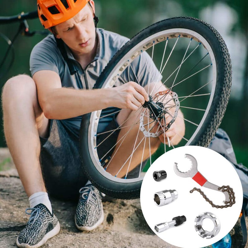 KJLEEN Bicycle Cassette Tool Multifunctional Bottom Bracket Tool Chain Whip
