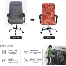 ACOFRR Christmas Office Chair Covers Universal Protective Stretchable Slipcover for Modern Simplism Style High Back Boss Chair (XMAS05, M)