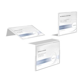 ECKEK Self Adhesive Label Holder Acrylic Price Tag Displays Sign Holder L-Shape Table Top Sign Stand 10 Pack (70*50mm/2.76*1.97inches)