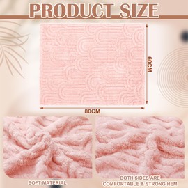 Wiwiqing Fleece 3D Boho Fluffy Baby Blanket for Boys Girls Nursery Little Girl Infant or Newborn Receiving Swaddling Blankets Baby Gift, 32" x 24" (Rainbow)