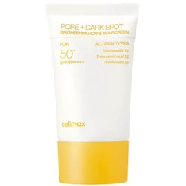 CELIMAX Protector solar facial SPF50+ PA++++ – Pore + Dark Spot Brightening Care – con niacinamida 5% y ácido tranexámico 1% – bloqueador para rostro,