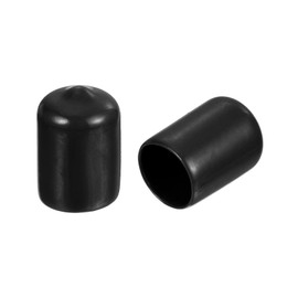 uxcell 20pcs Round Rubber End Caps 9/16"(14.5mm) Black Vinyl Cover Screw Thread Protectors
