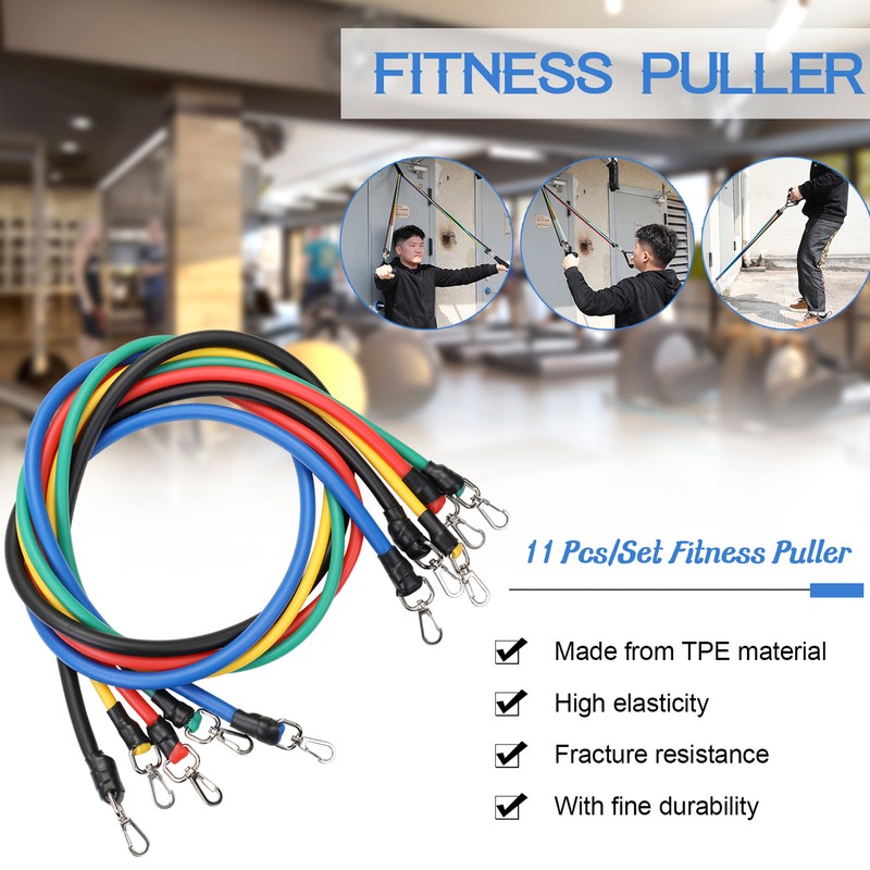 11 Pcs/Set Puller Multi-functional Muscle Strength Yoga Training Rope Resistance