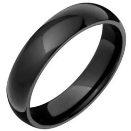 Our Own TUNGSTEN CARBIDE Highly Polished Black Plated Band Ring in size 12 - in Gift Box