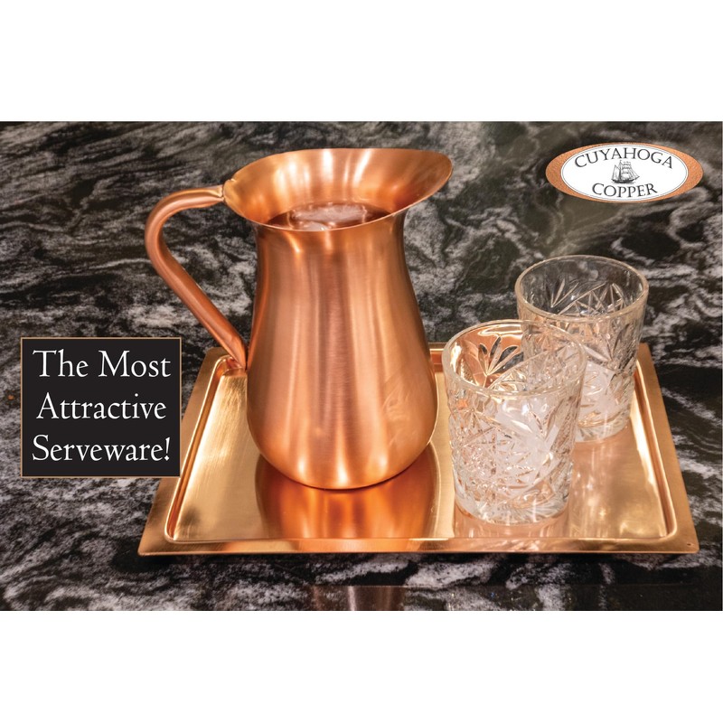 Cuyahoga Copper 100% Pure Copper Beverage Pitcher – 64 oz