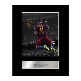 Iconic Pics - Neymar Jr Signed Photo Display FC Barcelona - Wall Picture - Living Room Decor