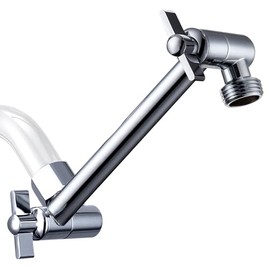 G-Promise 5.8 Inch All Metal Shower Head Extension Arm, Adjustable Extender with Locking Screw for Rise or Lower Rainfall and Fixed Shower Head, Universal G1/2 Connector Replacement Part (Chrome)