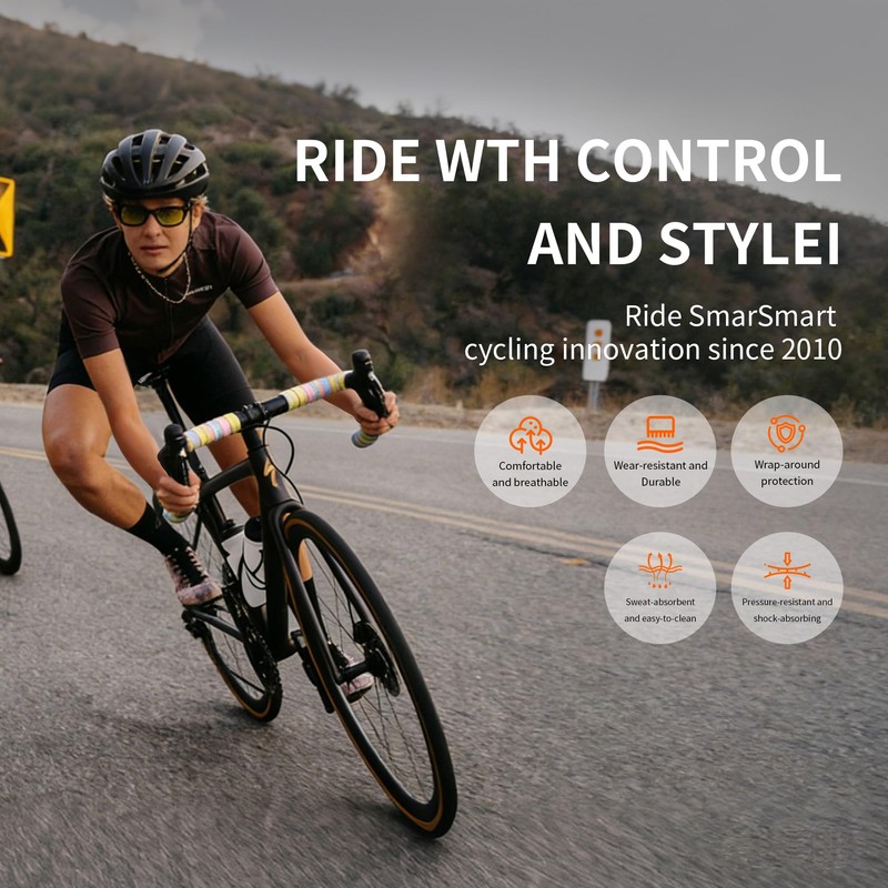 PollyCycle PU Bike Handlebar Tape, Wheat Grain Anti-Slip Road Bike