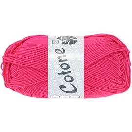 LANA GROSSA Cotone Neon Cotton Basic Yarn Hand Knitting Yarn Made of 100% Cotton 50 g Wool for Knitting and Crocheting 125 m Yarn