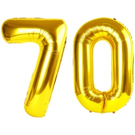 40 Inch Gold Balloon Number 70 Balloon,Jumbo Mylar Foil Helium Balloon for 70 Birthday Digital Balloons for Birthday Party,Wedding Anniversary Party Decorations