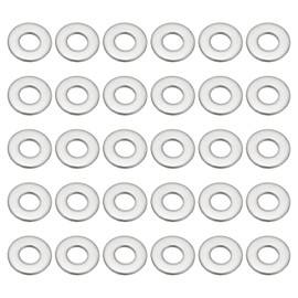 PATIKIL 304 Stainless Steel Flat Gasket, 50 Pack 1/6" ID x 2/5" OD x 0.04" Thick Metal Fender Washers Small Washers for Screws Bolts Assortment