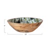 Creative Co-Op Enameled Mango Wood Bowl with Trees Pattern, Multi