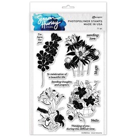 Simon Hurley Create. Clear Stamps 6"X9"-Inked Blooms