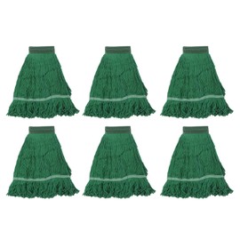 uxcell 6Pcs Commercial Mop Head Replacement, Cotton String Mop Head, Wet Cleaning Mop Head Refills for Home, Industrial Commercial Use, Green