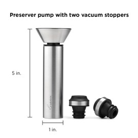 Rabbit Vacuum Wine Pump, 1x1x5, Stainless Steel