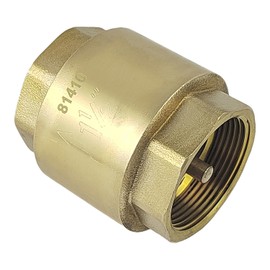 Backflow Preventer 1 1/2 Inch Brass, Anti-Backflow Check Valve, Vertical Check Valve, Universal Internal Thread Return Valve, Suitable for Piping Systems (Yellow)