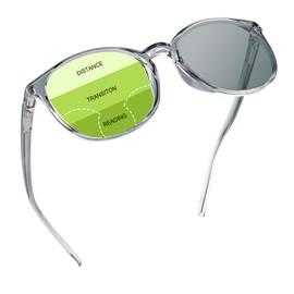 YEIN Progressive Multifocal Presbyopic Glasses, Photochromic Gray Sunglasses, +1.00/+4.00 Magnification for Men/Women