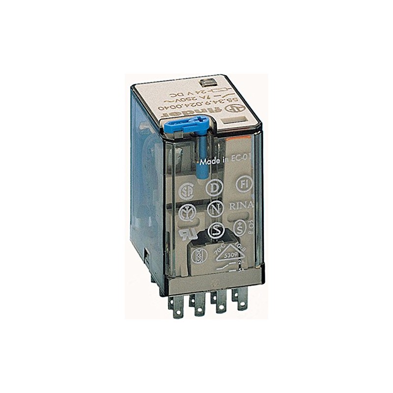 FINDER 55.34.9.012.0040 12 Volt DC Coil, 4PDT, 7 AMP, Agni