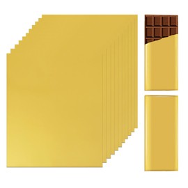 PPhtony Foil Candy Bar Wrapper 100Pcs 6x7.5 Inch Gold Aluminum Chocolate Bar Wrapping Paper with Thick Paper Backing for Wedding Birthday Christmas (100)