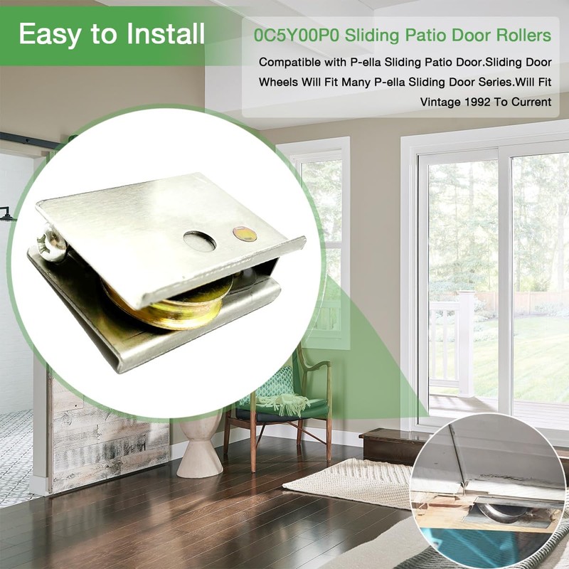 Ninayu 2 Pack 0C5Y00P0 Patio Door Rollers and 2 Pack