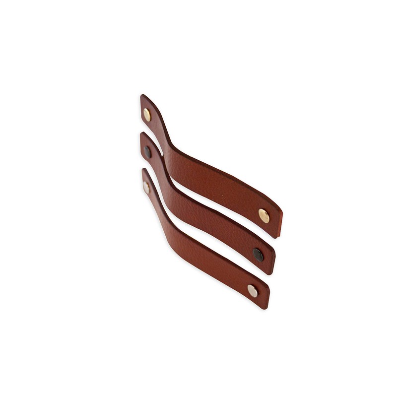 Brute Strength - Leather Furniture Handles - Cognac - 2pcs