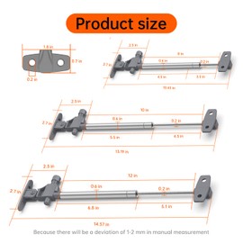 2PCS 100N 10inch Soft Close Hinge Lid Gas Support rods, Pneumatic Struts can Automatically Rise and Fall Slowly, can be Opened and Closed Within The Range of 0-110 Degrees(Silver