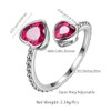 Aurora Tears Birthstone Adjustable Rings 925 Sterling Silver Birthstone Open