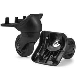 2-Pcs Luggage Wheel Replacement, Suitcase Spinner Black Sturdy Mute Wheels Kit for DIY Repair, Spinner Wheels Plastic 360 Degree Rotation