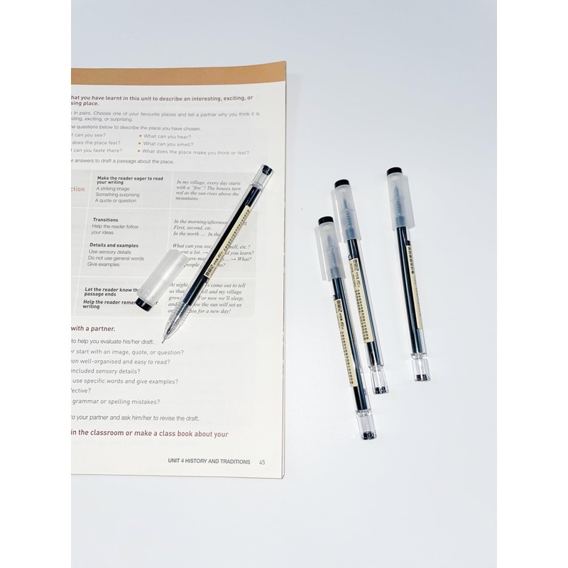 REXloyal 12 Pieces 0.5mm Black Gel Ink Pen Japanese Stationery