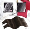 Moresoo Tape-In Extensions, Real Hair, Brown Hair Extensions, Invisible Remy