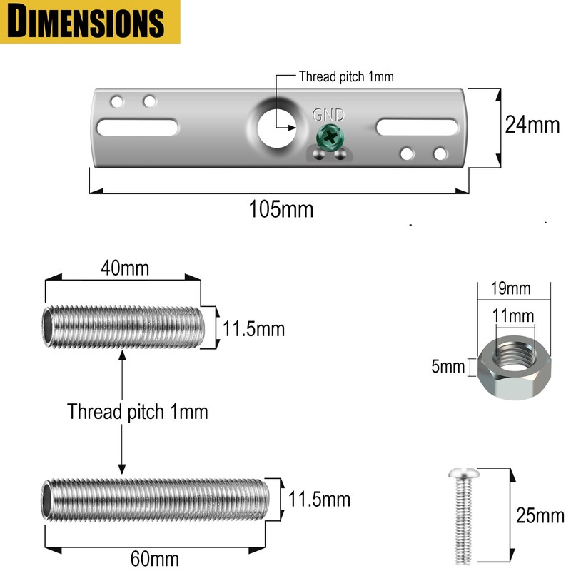 Light Fixture Cross Bar Kit Screw Collar Loop Kit Canopy