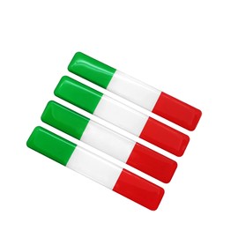 PTDecals Soft Flexible Epoxy Italy Flag Emblem Sticker for Vehicle Car Motorcycle Helmet Home Decoration Pack of 4 90 x 15 mm