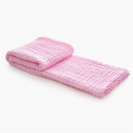 6 Pack 25 * 50cm Burp Cloths 100% Cotton 6 Layers Thickened Super Soft and Absorbent Drooling Towels Towels Baby (Pink)