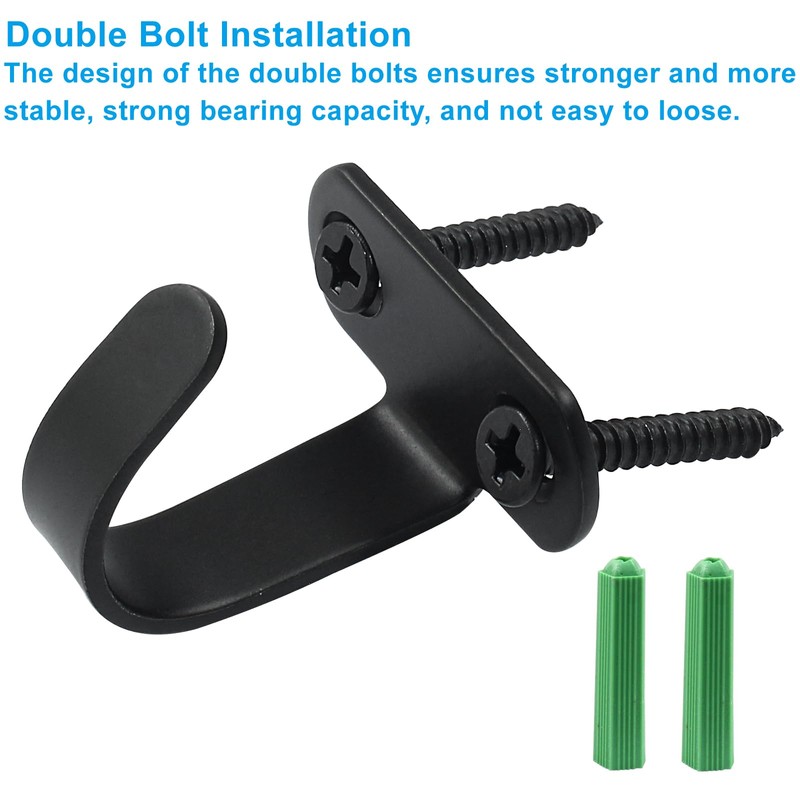 Piutouyar 6 Pack Black Screw Mounted Ceiling Hooks, Heavy Duty