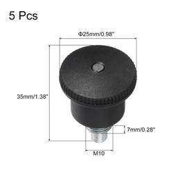 sourcing map Pull Pin Spring Knob Replacement Parts, M10 Adjustment Fitness Pull Pin Knob for Home Fitness Exercise Bike, Black 5Pcs