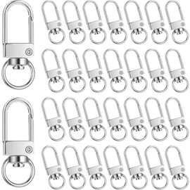 30Pcs Metal Lobster Claw Clasps,360° Hooks for Lanyards Swivel Key Chains Rings Connector Swivel Lanyard Snap Hook for Handbags DIY Crafts (Silver)