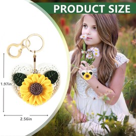 BORKUANA Leather Keychain Holder Case Compatible with AirTag,Cute Protective Air Tag Cover with Keyring,Anti-Scratch Finder GPS Tracker Case for Wallet Keys,bag,pets(White Daisy)