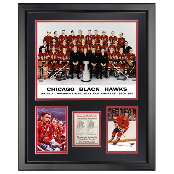 Legends Never Die 1961 Chicago Blackhawks Champions Framed Photo Collage, 16" x 20"